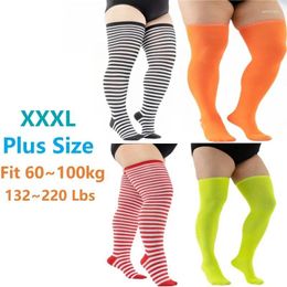 Women Socks Plus Size Women's Striped Stockings Thigh High Ladies Over Knee Autumn Winter Warm