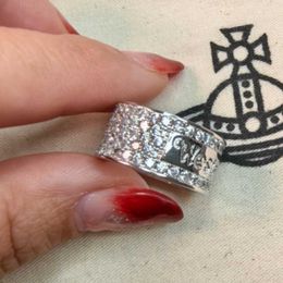 Brand Westwoods High Edition dubbelskiktad zirkonuppsättning med fulla diamantbokstäver Ring Shining Noble Par Nail