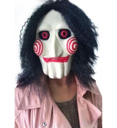 Hot New Movie Saw massacre Jigsaw Puppet Masks Latex Creepy Halloween gift full mask Scary prop unisex party cosplay supplies1826048