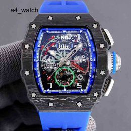 RM Racing Wrist Watch Rm11-04 Automatic Mechanical Black Carbon Brazing Blue Tape