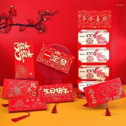 Gift Wrap Happy Birthday Fold Lucky Red Envelope Packets For Decora Chinese Spring Festival Bag Packaging Envelopes 2024 Year