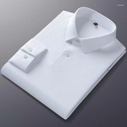 Men's Polos Man Polo Shirt Long Sleeve Quality Turn-Down Collar Traceless High-Elastic Top 2024 Fashion Casual Slim Fit Men Clothing