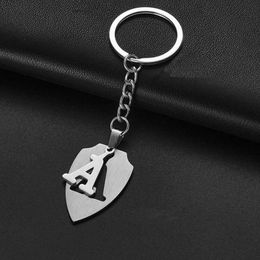 Keychains Lanyards Fashion DIY A-Z Letter Keychain Metal Initial Keychain Womens Bag Pendant Jewellery Small Keyring Keyholder Gift Y240510