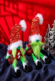 Party Supplies Christmas Decoration Grinch Faceless Gnome Green Plush Doll Decorations for Home xmas Ornaments4015271