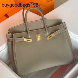 Tote Bag Designer Womens Handbags Bk Handmade 7a Platinum Wrapped Wax Thread with Lychee Pattern Togo Calf Leather Lock Buckle Handbag Genuine 25 30 35 40 Large