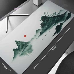 Mouse Pads Wrist Rests Chinese Ink Painting Mouse Pad Gamer Mousepads Big Gaming Mousepad XXL Mouse Mat Big Keyboard Mat Desk Pad J240510