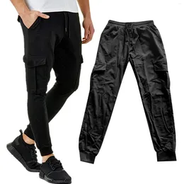 Men's Pants For Men Relaxed Fit Cotton Drawstring Cargo Sweatpants With Pockets Workout Running Training 6