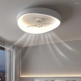 Chandeliers Modern White Smart Chandelier For Bedroom Living Room Kitchen Study With Remote Control Round Ring LED Ceiling Fan Lights