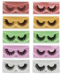 15mm 3D Mink Lashes Bright Eyes False Eyelashes Long Thick 100 Handmade Eyelash Beauty Muitlple Color Packaging Box with Mascara 5065930