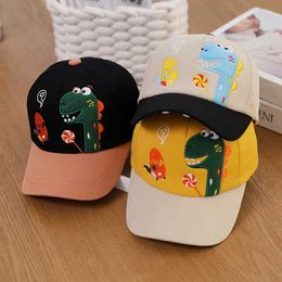 Caps Hats Cartoon Dinosaur Children Baseball Cap Cute Boys Girls Sunshade Peaked Cap Korean Kids Duck Tongue Hat Baby Outdoor Sun Visor Y240514GP29