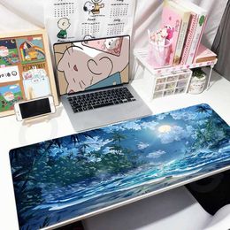 Mouse Pads Wrist Rests Chinese Style Gamer Mousepad Loce Edge Mouse Pad Large Mouse Mat Natural Rubber Desk Rug PC Desk Mats Design Mousepads 100x50cm J240510