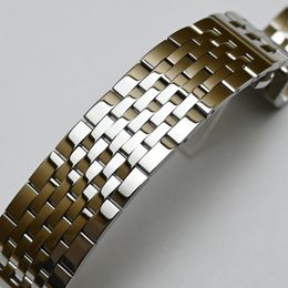 Stainless Steel Watchband 18mm 19mm 20mm 21mm 22mm 23mm 24mm Metal Watch Band Strap Bracelet Polished Silver Gold 240515