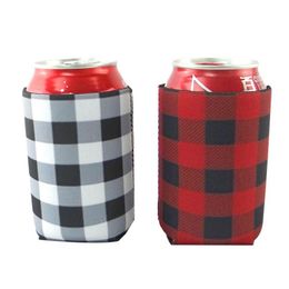 Party Favour Dhs Red Buffalo Cheque Cooler Bag Whole Blanks Neoprene Black Plaid Can Ers Wedding Gift Tin Wraps3205216 Drop Delivery H Dhyc3