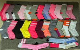 Party Favor Pink Black Sock Adult Cotton long Socks Sports Basketball Soccer Teenagers Cheerleader for Girls Women WLL7922267