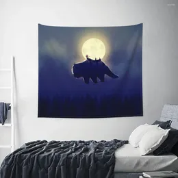 Tapestries Avatar The Last Airbender Tapestry Colorful Polyester Wall Hanging Appa Room Decoration Yoga Mat Retro