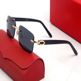 Brands design Sunglasses women mens designer Good Quality Fashion gold metal with wood frames sun glasses vintage female male UV400a 275c