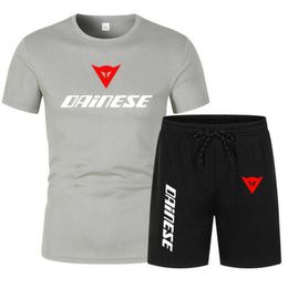 DAINE Racing suit2024 Summer New Casual Jogging Mesh Set Mens Running Training Sports Casual Shorts+T-shirt 2-piece Set0SMF