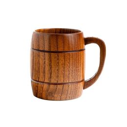 Mugs Classical Wooden Beer Cup Tea Coffee Water Heatproof Home Office Bar Party Drinkware Cups 8X10.5Cm Drop Delivery Garden Kitchen Dhc49