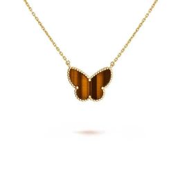 Necklaces Luxury necklace Designer Jewelry Two butterfly Pendant Necklaces for women rose gold diamond Red Bule White Shell stainless steel