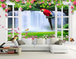 Wallpapers 3d Mural Wallpaper Forest Bird White Window Backdrop TV Background The Living Room