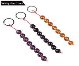 Glass Anal Beads Erotic Accessories Vaginal Balls Butt Plug Anal Sex Toys Adult Women Crystal Massager Games Supplies 3 Colour S9241265191