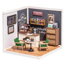 Architecture/DIY House Rolife Super Creat Plastic DIY Miniature House Cafe Energy Supply Store Funny Toys Building Block Sets for Kids DW003