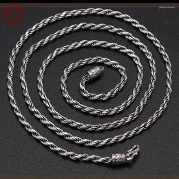 Pendants S925 Silver Vintage Thai Hand-woven Twine Classic Clavicle Necklace Fashion Jewelry Gift For Men And Women