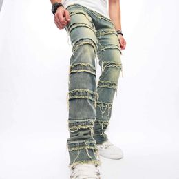 2024 New Fashion Slippery Slim Long Pants Hip Hop High Street Men's Jeans M515 58