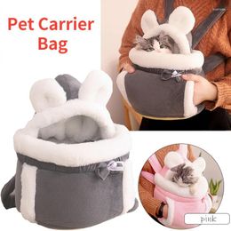 Cat Carriers Pet Carrier Bag Dogs Backpack Winter Warm Carring Plush Pets Cage Walking Outdoor Travel Kitten Hanging Chest Supply