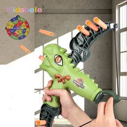 Dinosaurierspielzeug Bogen und Bogenschießen Spielzeugset mit 10 Saugnapf -Cup -Geschenk für Jungen Mädchen 240418
