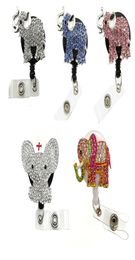 10pcs Mix Design Rhinestone Animal Elephant Retractable Badge Pull Reels Medical For Nurse Gifts ID Card Badge Holder Jewellery Acce3229370