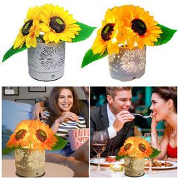 Table Lamps Sunflowers Flower Touch Lamp Cordless Table Lamp Battery Operated Dimmable LED Lamp 3-Colour for Home Bedroom Living Room Decor