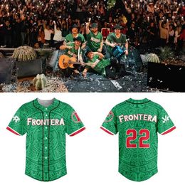 Men's T-Shirts Grupo Frontera Merch El Comienzo Tour Baseball Jersey T-shirt V-Neck Short Slve T Women Mens Tshirt 2023 Fashion Clothes T240515