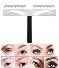 Regla Microblading Eyebrow Stencil Ruler Metal Permanent Makeup Tattoo Position Shape Ruler for Eyebrow Template Tools2037760