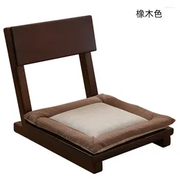 Pillow Bay Window Futon Tatami Stool Pure Solid Wood Seat Low Chair