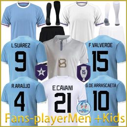 2024 new Uruguay Soccer Jersey kit F.VALVERDE D.NUNEZ 2025 L.SUAREZ E.CAVANI N.DE LA CRUZ national team Shirt G.DE ARRASCAETA R.ARAUJO R.BENTANCUR Football Uniform kids