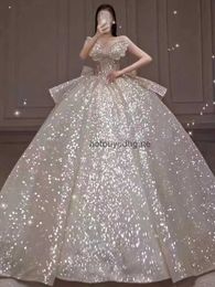 2024 Dubai Luxury a line Wedding Dresses sequined Plus Size Chapel Train Sweetheart vestido de novia Appliqued Bridal Wedding Gowns Custom Made