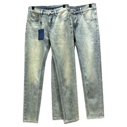 Designer de jeans masculino Elasticidade Jean Hombre Troushers V VV Moda Marca L Luxo Calças Jea