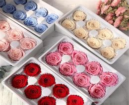 8pcsbox High Quality Preserved Flowers Flower Valentines Immortal Rose 5cm Diameter Mothers Day Gift Eternal Life Flower Gift2437605