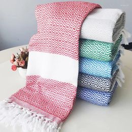 Towel Lager Turkish Bath 100x180cm Soft Tassel Striped Adults Cotton Gauze Beach Towels Functional Plaid Tapestry