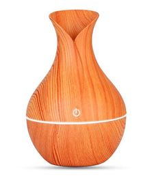 Essential humidifier aroma oil diffuser Wood Grain ultra wood air humidifier USB cool mini mist maker LED lights for home off360p4317379