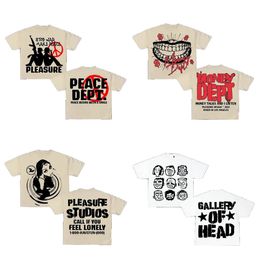 Men's T Shirts Y2K Harajuku Shirt Hip Hop Gothic Graphic Print Oversized Cotton Tshirt Punk Short Sleeved Tops