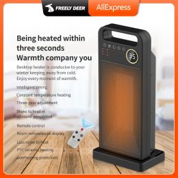 Heaters New Ptc Heater Remote Control Electric Heater Touch Screen Electric Heater Household Vertical 120 Degree Shaking Head Heater