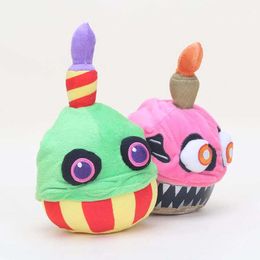 Stuffed Plush Animals Five night neon green red cupcake doll collectible soft toy childrens gift game surround doll home decoration B240515