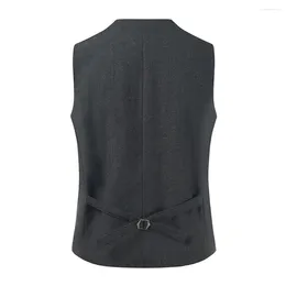 Men's Vests Fashion Formal Business Suit Vest 3 Button V Neck Comfortable Soft Costume Gentleman Slim Waistcoat Inside Blazer
