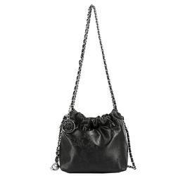 New Silver Bag Premium Chain Pleated Crossbody Bag Women's Fashion Simple Small Golden Ball Crossbody Bag