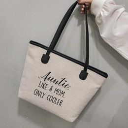 Shopping Bags Auntie Bag Funny Printed Tote Gift For Aunt Women Handbag Work Beach Ladies Purse Pack