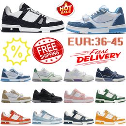 new designer trainers Casual Shoes mens womens platform Low black white baby blue navy orange green tour yellow Pink Brown mens fashion sneakers outdoor trainers