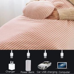 Blankets USB Electric Warming Heating Blanket Pad Shoulder Neck Mobile Shawl 72x115cmUSB Soft 5V 4W Ourdoor Heated