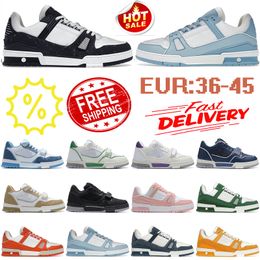 new designer top quality trainers Casual Shoes womens platform Low black white blue navy orange green tour yellow Pink Brown mens fashion sneakers outdoor trainers